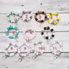 Vente en gros nouveau bracelet en perles de silicone porte-clés personnalisé créatif chapeau de paille hexagonal élastique corde bracelet