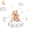 Wall Stickers Bear Star Moon For Kids Rooms Baby Room Home Decoration Children Cartoon Nursery Sticker