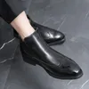 Slip-On Luxury Designer Brand Dress Office Shoes for Men Fashion Chelsea Casual Boots Retro Banquet Ankle Boot