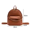 Skolväskor Spring Highend Quality Fashion Knapsack Ladies Pu Leather Retro Ryggsäck Stor kapacitet Fritidsrese 230314