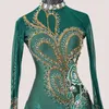 Stage Wear Green National Standard Modern Dance Costume Big Swing Dress Practice Clothes Women Ballroom Waltz