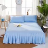 Bed Skirt 1pc Sanding Bedspread Solid Color Fitted Sheet Cover Soft Non-Slip King Queen Bed Skirt Protector Bed Mat Cover 1.2m/1.5m/1.8m 230314