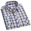 Men's Casual Shirts BAMBOOPLE Men's Plaid Shirt Long Sleeve Luxury 100% Cotton Thin Business Loose Office Daily Checkered Social Clothes AEchoice 230314