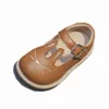 First Walkers 11.5-15cm Brand Infant Leather First Walkers Solid Cute Cartoon Toddler Girls Boys Flats Shoes Ears Baby Princess Dress Shoes 230314