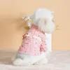 Abbigliamento per cani vestiti per animali domestici camicia di colori verdi rosa con bottoni primavera e estate simpatico floreale stampato per piccolo