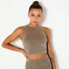 Canottiere da donna Reggiseni sportivi senza cuciture Top corto da palestra sexy imbottito per le donne che corrono Sport Camicia senza maniche Top atletici Gilet da yoga femminile