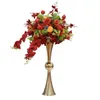 Украшение золото свадьба Candelabra цветы Vases Road Lead Table Centred Стенд Metal Gold Halders Pillar Candlestick Imke659