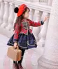 Girl's Dresses 0-12Y Baby Girl Autumn Winter Green Plaid Red Velvet Vintage Spanish Princess Ball Gown Dress for Christmas Eid Causal