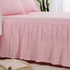 Bed Skirt 100% Cotton Bed Skirt Elastic Band Mattress Covers Solid Green Bed Sheets Mattress Cover King Queen Full Twin Size Bed Cover 230314