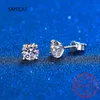 Charm Certified 2ct D Color Moissanite Studs Earrings for Women White Gold S925 Sterling Silver Brilliant Lab Diamond Earring AA230311