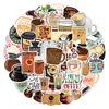 50pcs-Pack Coffee Beans Iced Cncrgy Coffee Stickers Wholesale Vinyl Sticker Waterproof Laptops Car Scrapbooking Guitar Box Skateboard JDM Bagage Decal