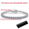 Bracelets porte-bonheur Smyoue 265mm véritable bracelet de tennis pour femme cadeau de Noël plaqué platine 100% 925 bijoux de mariage en argent sterling 230313