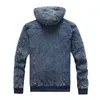 Herrenjacken, modische Kapuzen-Jeansjacken, Herren-Herbst-Winter-Fleece-Denim-Mäntel, Jean-Jacken, Herren-Outwear, lässiger Herren-Wintermantel mit Nood 230313