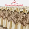 Bed Skirt Well Made European Style Thickened Brushed Quilted Embroidered Lace Bed Skirt High Quality Ruffles Bedspread No Pillowcase 230314