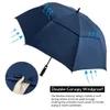 Umbrellas ZOMAKE Golf Umbrella 68 Inch Double Canopy Vented Windproof Waterproof Automatic Open Stick Umbrellas for Men and Women 230314