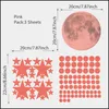 Väggklistermärken glöd i de mörka stjärnorna för tak fluorescerande måndekaler barn sovrum dekoration barn barnkammare vardagsrum 220607 dhjke