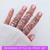 Bruiloft sieraden Sets Boheems Europa en Amerika Cross Border Elephant Cross Moon Turquoise Match Sets Ring 20 -Piece 230313