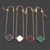 2023 Classic Crystal Fashion Chain Four-leaf Closed Women's Bracelet High Quality Stainless Steel Designer Jewelry