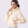 LU LU LEMONS Scuba Hoodies Full Zipper Outdoor Leisure Sweater Gym Clothes Women Tops Workout Fiess Loose Thick Yoga Jackets Exercise Running Hooded Coat