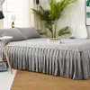 Bed Skirt Polyester Solid Bed Skirt 90/120/150/180cm Size Bedspread Dust Cover Dustproof Breathable Mattress Cover Shirts Bursh Pleated 230314