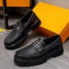 2023 Mens Dress Shoes Fashion Echt lederen Business Office Werk Formeel platform Oxfords Brand Designer Party Wedding Flats Maat 38-44