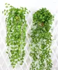 장식 꽃 10pcs 녹색 인공 잎 가짜 매달려 포도 나무 식물 단풍 꽃 화환 홈 정원 벽 장식