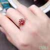 Wedding Rings est Red Ring Real 925 Silver Fine Jewelry 2CT Lab Diamond Shiny Women Engagement Ring Gift 230313