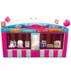 Magasin de friandises de carnaval gonflable géant rose/stand de concession/stand de crème glacée au pop-corn avec ventilateur