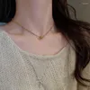 Hänghalsband 316L rostfritt stål pärla halsband för kvinnor mode guld färg damer clavicle kedja flickor charm smycken gåvor