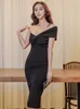 Casual Dresses Fashion Women Slim Solid Elegant Off Shoulder Formal Dress Arrival Office Lady Sexy Party Cute Backless Pencil