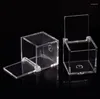 ギフトラップ120pcsクラムシェル透明なプラスチックボックスクリアウェディングキャンディーユニークな装飾マリアージパッキング
