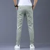 Pantalons pour hommes 2023 printemps été Stretch coréen décontracté Slim Fit taille élastique affaires classique pantalon mâle noir gris 2838 230314