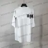 Men's T-Shirts Round neck high version plam 20S foam letter OS back women's short sleeve T230314