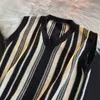 Men s västar Autumn Sweater Fashion Casual Retro Striped Knit Pullover Korean Löst ärmlös S Jumper M 2xl 230313