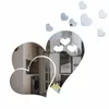 Spiegels 100 stks dubbele liefde hartvorm spiegel zelfklevende stickers kristal wandpapier diy 3d home sticker decoratie