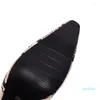 Vestido sapatos de estilo casual bom bombas de dedo dedo moda serpentina slip-on cor de correspondência bege branca preta de salto alto de salto alto