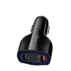 5% QC3.0 Fast Charging Cars Chargers With LED Halo Light Type-C PD Car Charger for Phone Black White 2022NF1