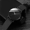 Armbandsur herr ultratunna minimalistiska kvarts casual klockor män tittar på manliga enkelt rostfritt stål mesh band klocka reloj hombre kol saati