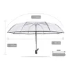 Umbrellas Automatic Transparent Paraguas folding Umbrella Rain Women Men Sun Rain Auto Paraguas Compact Windproof Style Clear umbrella 230314