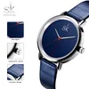 Montres-bracelets Shenke Relogio Feminino Femmes Montre Quartz Bleu Bande De Cuir Mode Analogique Poignet Dames Robe Montre Femme