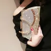 Kvällspåsar Yoreai Fashion Diamond Clutch Women's Evening Bags Bling Day Clutches Gold Wedding Purse Female Handbag Shoulder Package 230314