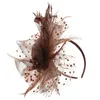 Bandane Fascia Fascinatorhats Donna Tea Party Fascinators Capelli da sposa Cappello Clip Velo da sposa Copricapo Copricapo in rete