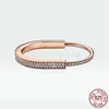 Designer Lock Bangle Bracelet Pave Diamond 925 STERLLING Silver Jewelry Rose Gold 18K Gold Classic Fashion for Men Women Luxur7054030