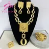 Zestawy biżuterii ślubnej Zestaw biżuterii YM dla kobiet 18K Gold Kolor African Biżuteria