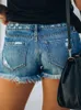 Kadın Şort Yaz Moda Yırtık Denim Short Kısa Düğme Kotları Kısa Kadın Beyzbol Anne Nakış Baskı Sokak Giyim Mini 230314