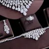 مجموعات مجوهرات الزفاف cwwzircons super tassel tassel drop cz big wedding bridal necklace ropring 4 pcs nigerian dubai Jewelry for Women T596 230313