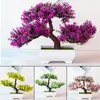 Flores decorativas Plantas artificiais Bonsai Pote de árvore pequena ornamentos em vasos falsos decoração de casa El Garden Bedroom