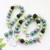 Wedding Jewelry Sets 12mm Natural Multicolor Seashell Round Beads Necklace Chain Bracelet Set Girls Christmas Gifts Jewelry Making Accessories Crafts 230313