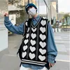 Men s Vests V neck Sweater Men Love Knitting Fashion Hipsters Hip hop Streetwear Retro Jumpers Sleeveless Aesthetic Leisure Bf Couples 230313