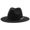 Brede rand hoeden emmer hoeden fedora hoeden heren hoeden dames vilt jazz top riem accessoires panama ondiepe fedora hoeden 230314